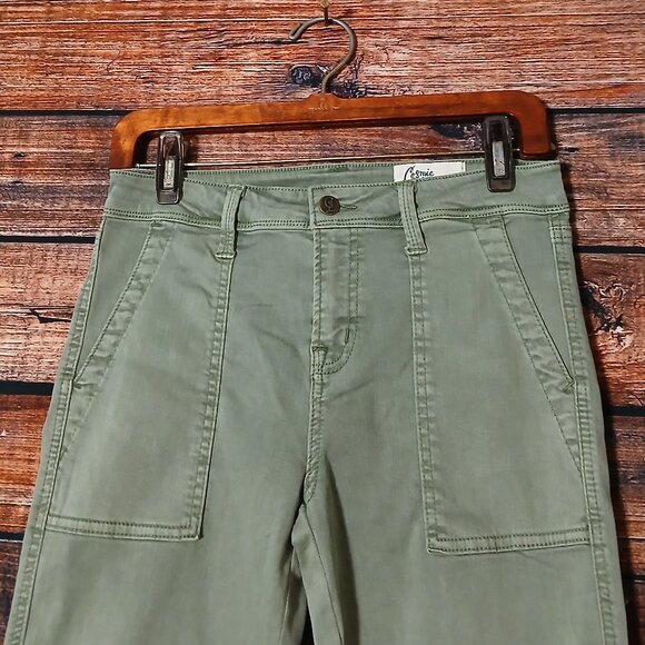 Cosmic Blue Love Pants Size 27 Sage Green Brooks Cargo Skinny Ankle Crop Stretch - Picture 4 of 9